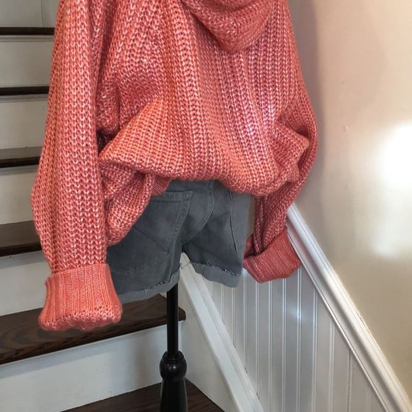 TORRID Rose Long Sleeve Chunky Woven Hooded Pullover W. Lace Up Front Sz 5X NWT - Picture 13 of 16